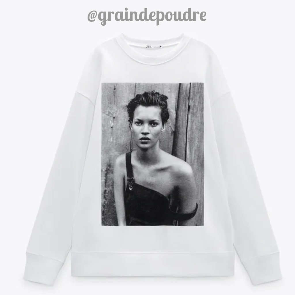 Super Rare! Collector's Zara Kate Moss Special Edition Sweatshirt S W/ Box